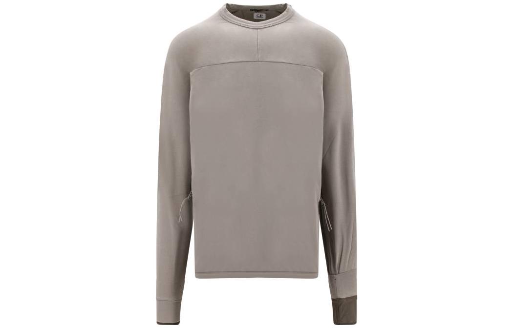 C.P. Company Grey Solid Color Crewneck Loose-Fit Sweatshirt 15CLSS037A006452W335