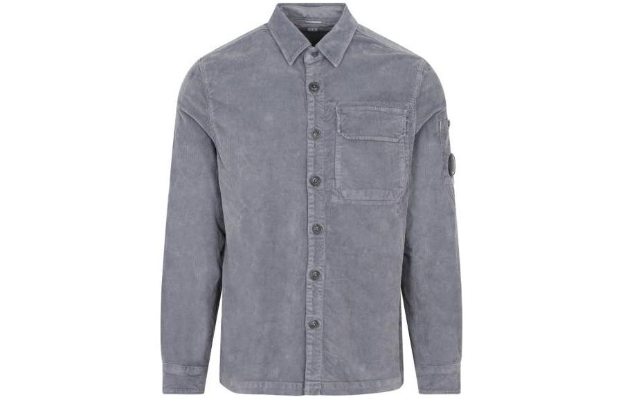 C.P. Company Grey Solid Color Long-Sleeve Collared Jacket MSH289A006410O960