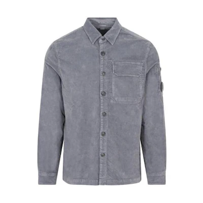 C.P. Company Grey Solid Color Long-Sleeve Collared Jacket MSH289A006410O960