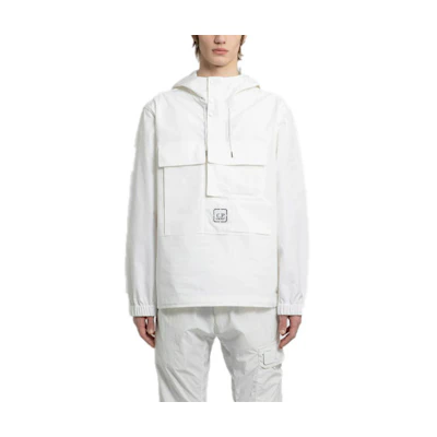 C.P. Company Half-Zip Hoodie Jacket White 14CMOS020A006450A101