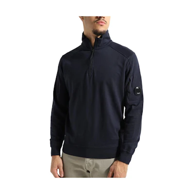 C.P. Company Half-Zip Solid Navy Blue Long-Sleeve Sweatshirt 16CMSS035A002246G888