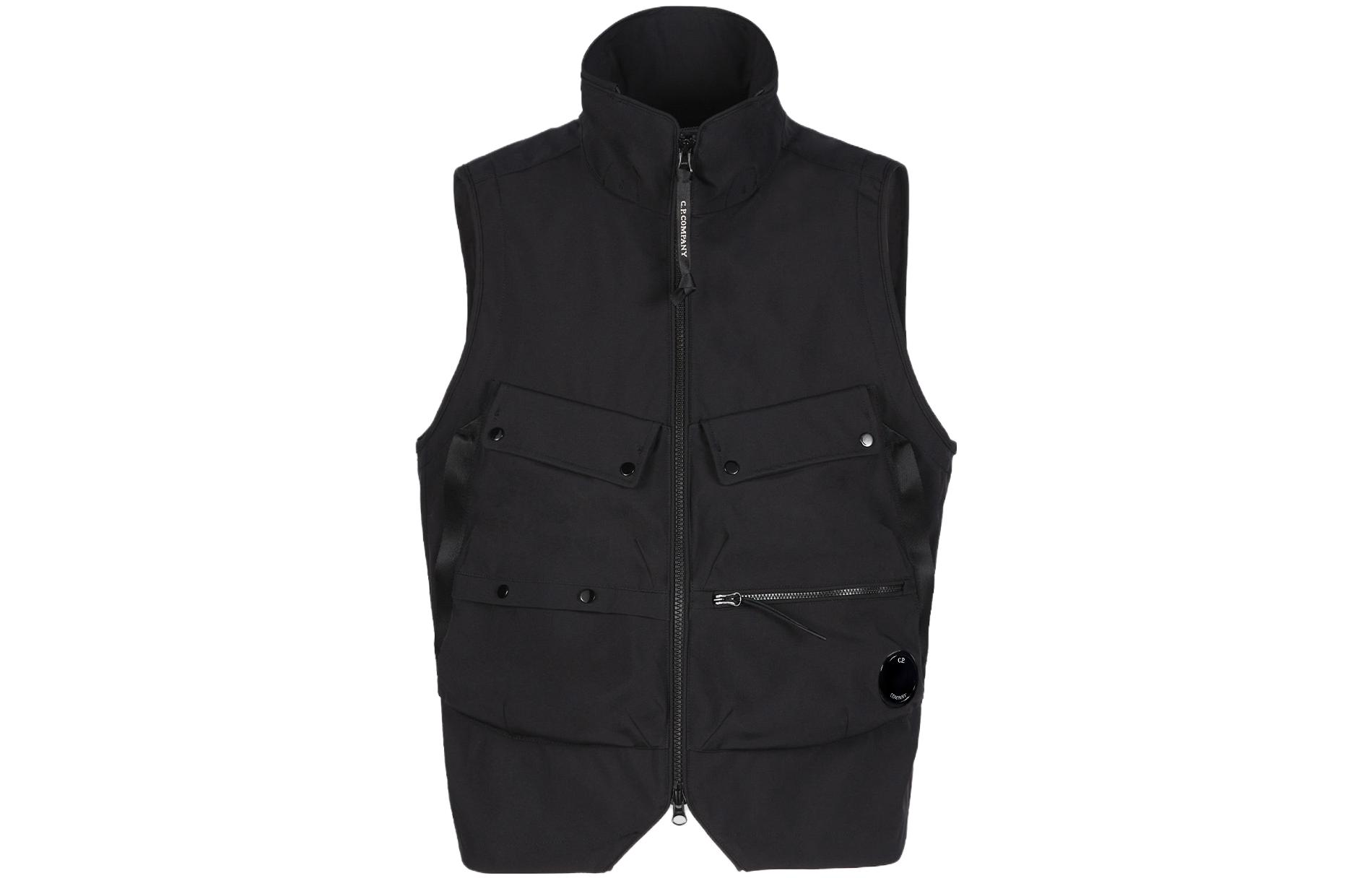 C.P. Company High Neck Zip Vest Unisex Black 14CMOW038A005968A999
