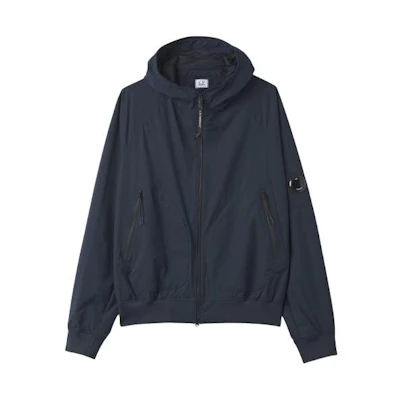 C.P. Company Hooded Solid Color Zip Jacket Navy Blue 12CMOW095A004117A888