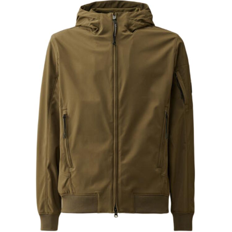 C.P. Company Ivy Green Solid Color Hooded Zip-Up Casual Jacket 16CMOW003A005968A683-54