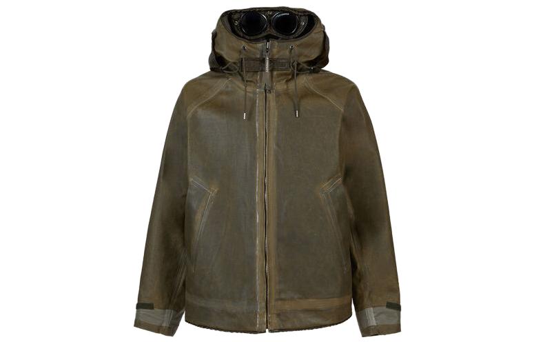 C.P. Company Ivy Green Washed Effect Zip-Up Hooded Jacket 15CMOW169A006594A683