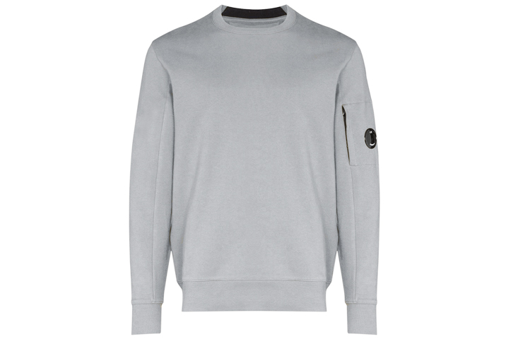 C.P. Company Lens Crewneck Sweatshirt Gray Men’s Pullover 12CMSS022A005086W-937