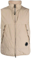 C.P. Company Light Beige Sleeveless Zip-Up Jacket 14CMOW089A006124G-330 C.P. Company Light Beige Sleeveless Zip-Up Jacket 14CMOW089A006124G-330