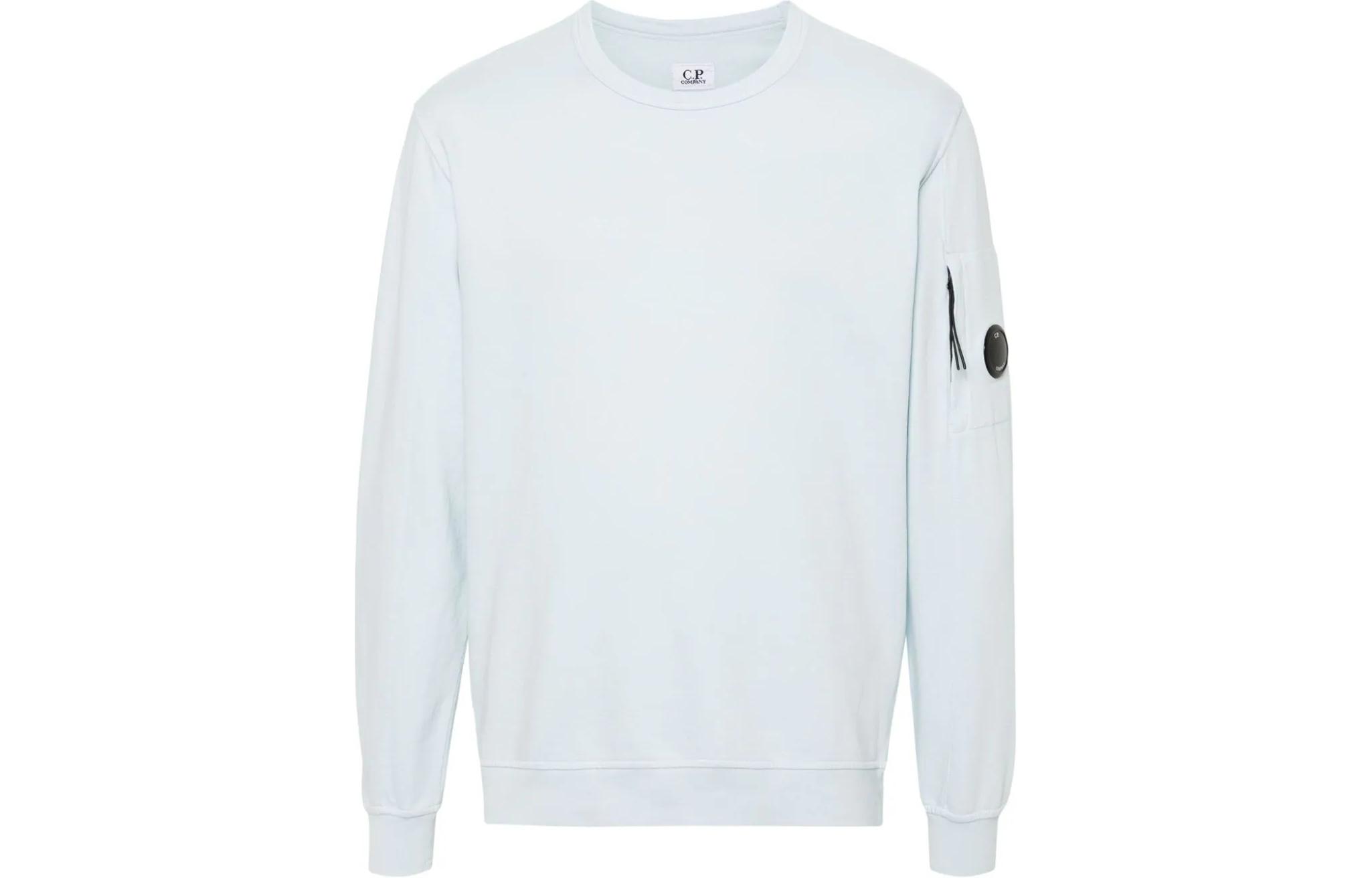 C.P. Company Light Blue Crewneck Long Sleeve Sweatshirt 16CMSS032A002246G806