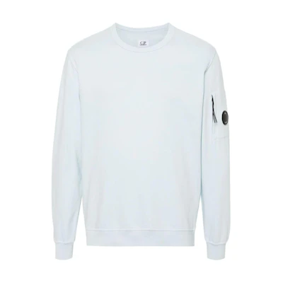 C.P. Company Light Blue Crewneck Long Sleeve Sweatshirt 16CMSS032A002246G806