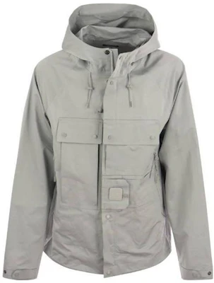 C.P. 컴퍼니 라이트 블루 후드 버튼업 솔리드 디자인 재킷 14CMOW011A006258A805 Buy C.P. 컴퍼니 라이트 블루 후드 버튼업 솔리드 디자인 재킷 14CMOW011A006258A805