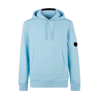 C.P. Company Light Blue Pullover Hoodie with Pocket 13CMSS023A005086W832