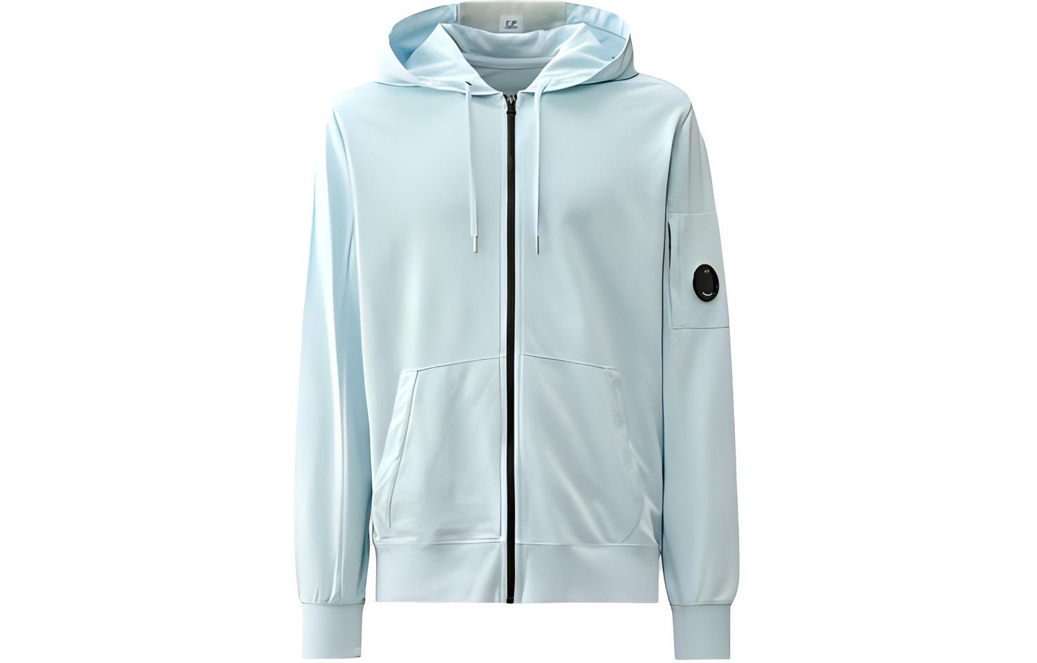 C.P. Company Light Fleece Zip Hoodie Jacket Sky Blue CMSS034A002246G806