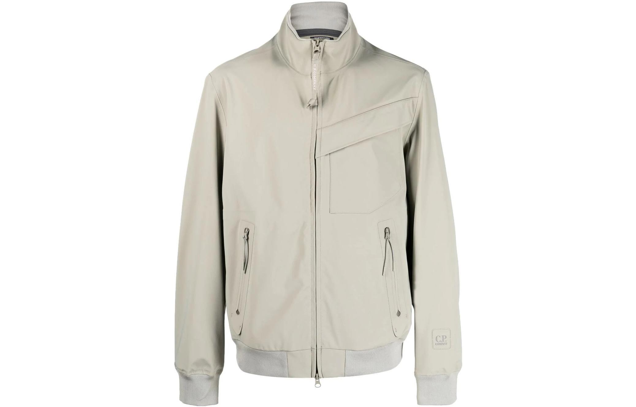 C.P. Company Light Grey High-Neck Jacket with Side Pockets 15CLOW013A006578A335