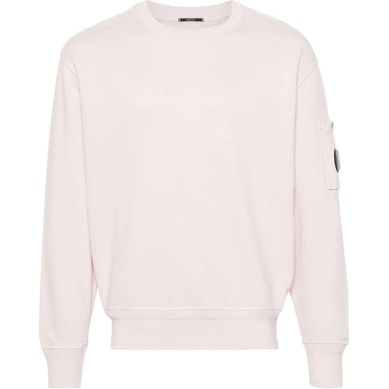 C.P. Company Light Pink Slim Fit Crewneck Sweatshirt Long Sleeve CMSS098A110044R501