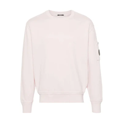 C.P. Company Light Pink Slim Fit Crewneck Sweatshirt Long Sleeve CMSS098A110044R501