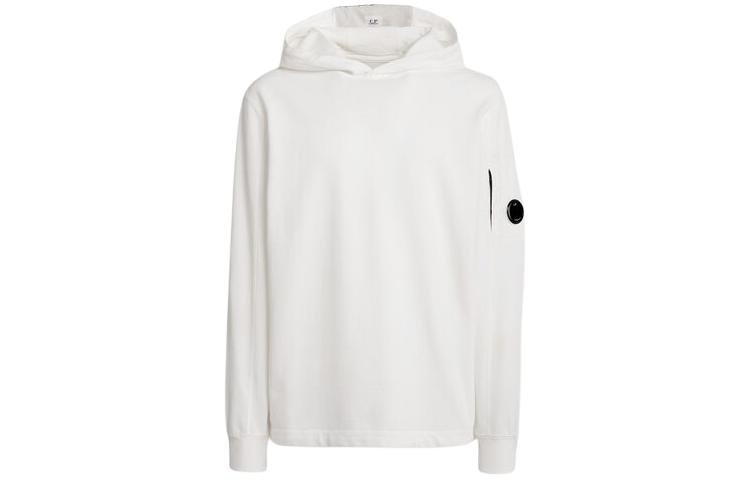 C.P. Company Lightweight Fleece Hoodie Unisex in Yarn White 15CMSS033A002246G103