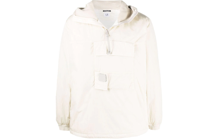 C.P. Company Lightweight Half-Zip Hooded Jacket Off-White 11CMOS028A005904G116