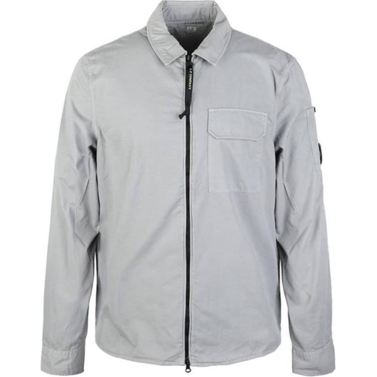C.P. Company Logo Collared Slim-Fit Zip-Up Jacket Gray 12CMSH087A002824G937
