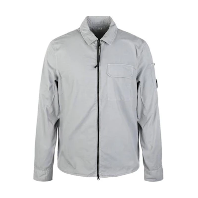 C.P. Company Logo Collared Slim-Fit Zip-Up Jacket Gray 12CMSH087A002824G937