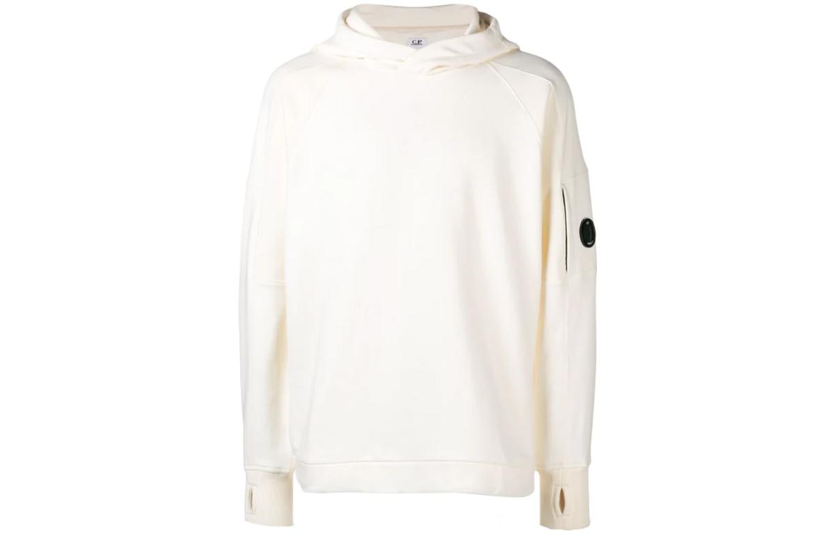 C.P. Company Logo Hoodie Beige Long Sleeve Pullover 05CMSS047A005086W-103