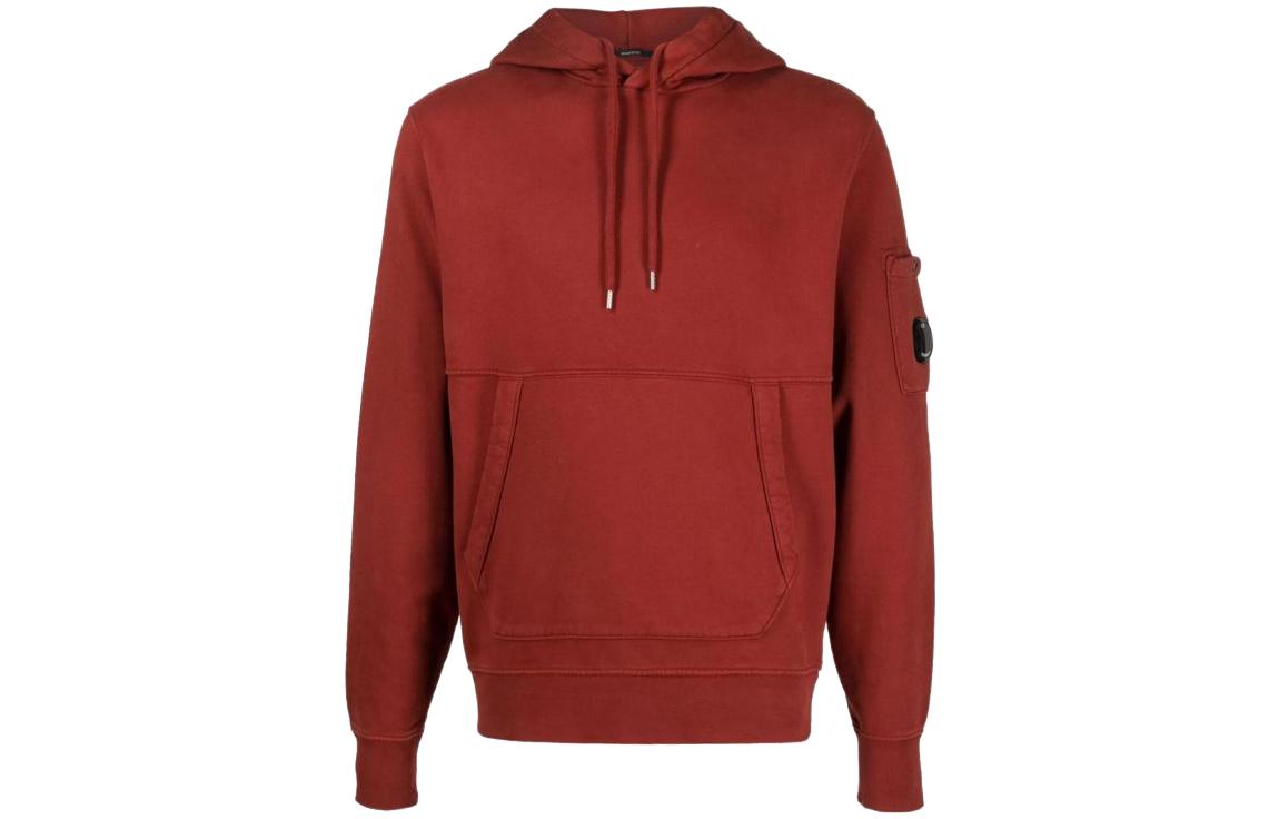 C.P. Company Logo Hoodie Long Sleeve Men Red 15CMSS009A006372R547