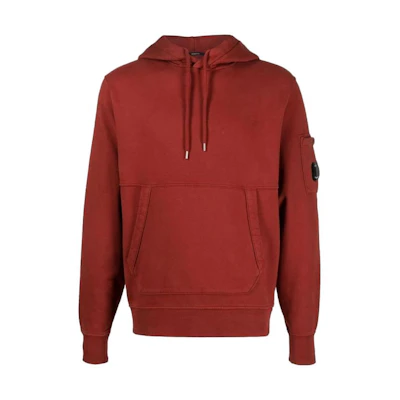 C.P. Company Logo Hoodie Long Sleeve Men Red 15CMSS009A006372R547