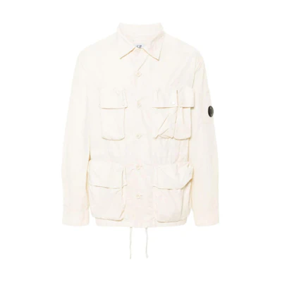 C.P. Company Logo Long-Sleeve Jacket Beige CMOS015A005991G402