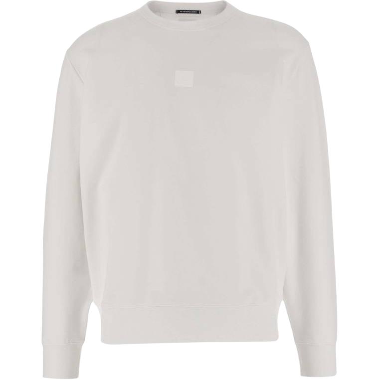 C.P. Company Logo Patch Crewneck Long-Sleeve Sweatshirt White CLSS032A006452W-101