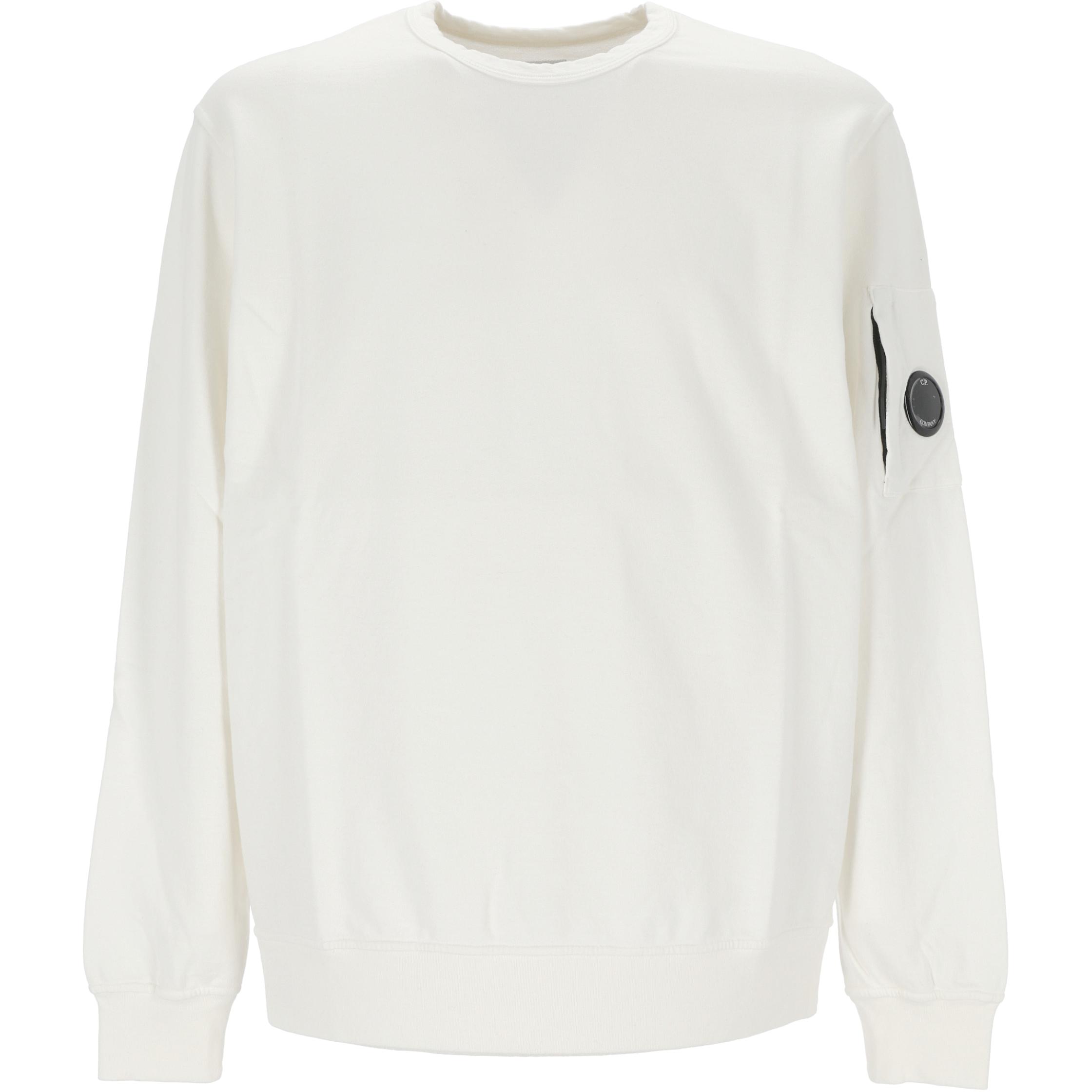 C.P. Company Logo Patch Crewneck Sweatshirt White Long Sleeve CMSS019A002246G103