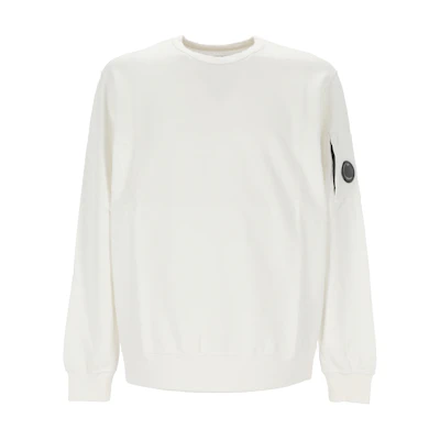 C.P. Company Logo Patch Crewneck Sweatshirt White Long Sleeve CMSS019A002246G103