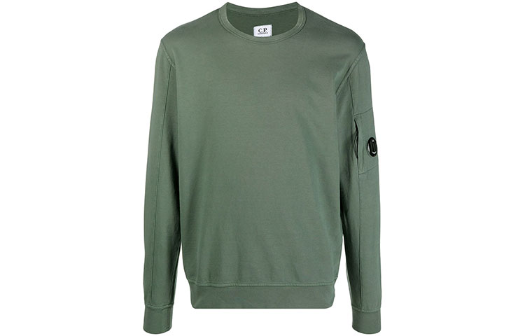 C.P. Company Logo Patch Pullover Sweatshirt Green Long Sleeve MSS043A002246G-668
