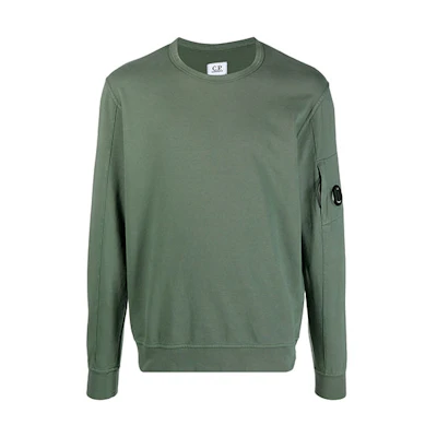 C.P. Company Logo Patch Pullover Sweatshirt Green Long Sleeve MSS043A002246G-668