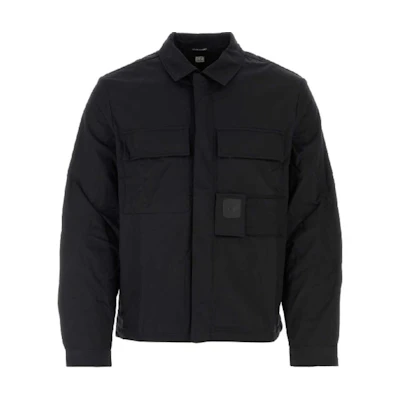 C.P. Company Logo Patch Zip-Up Jacket Black Long Sleeve CLSH054A006472A999