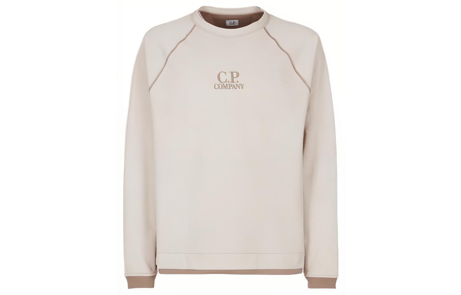 C.P. Company Logo Print Crewneck Long Sleeve Sweatshirt Unisex Lead Gray 14CMSS305A006523G339