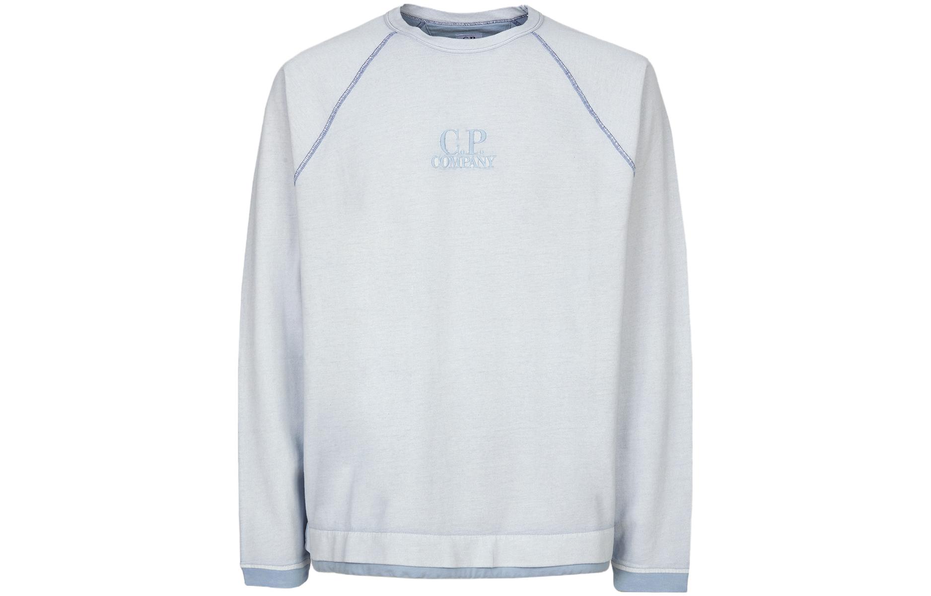 C.P. Company Logo Print Crewneck Long Sleeve Sweatshirt Unisex Light Blue 14CMSS305A006523G750