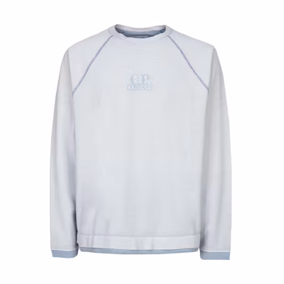 C.P. Company Logo Print Crewneck Long Sleeve Sweatshirt Unisex Light Blue 14CMSS305A006523G750