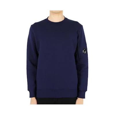 C.P. Company Logo Print Crewneck Long Sleeve Sweatshirt Men’s Blue 14CMSS022A005086W868