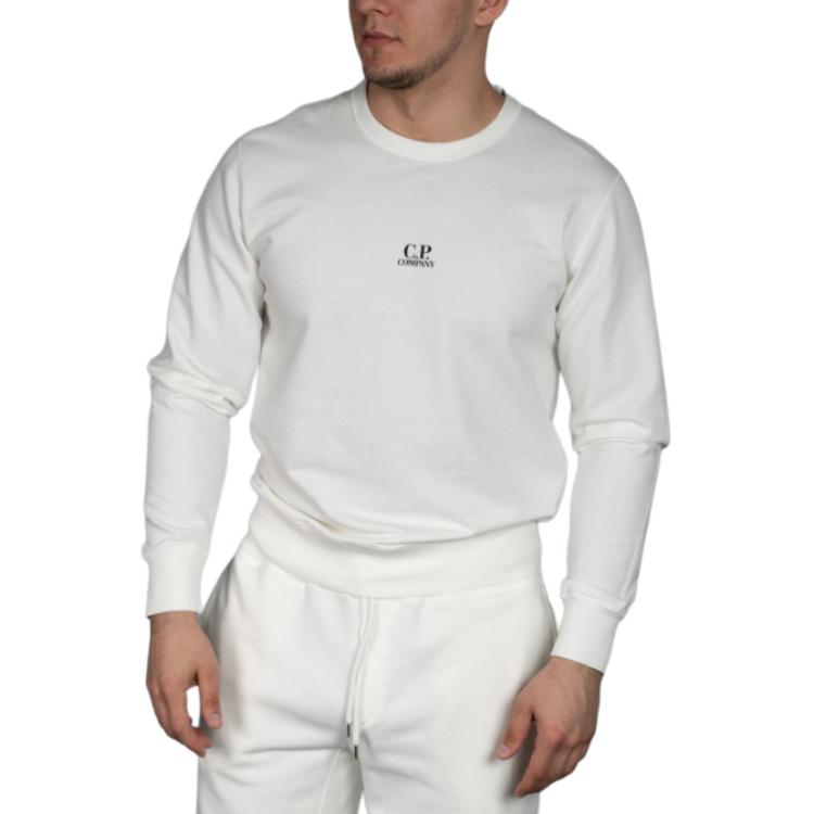 C.P. Company Logo Print Crewneck Long Sleeve Sweatshirt Beige () CMSS162A002246G103
