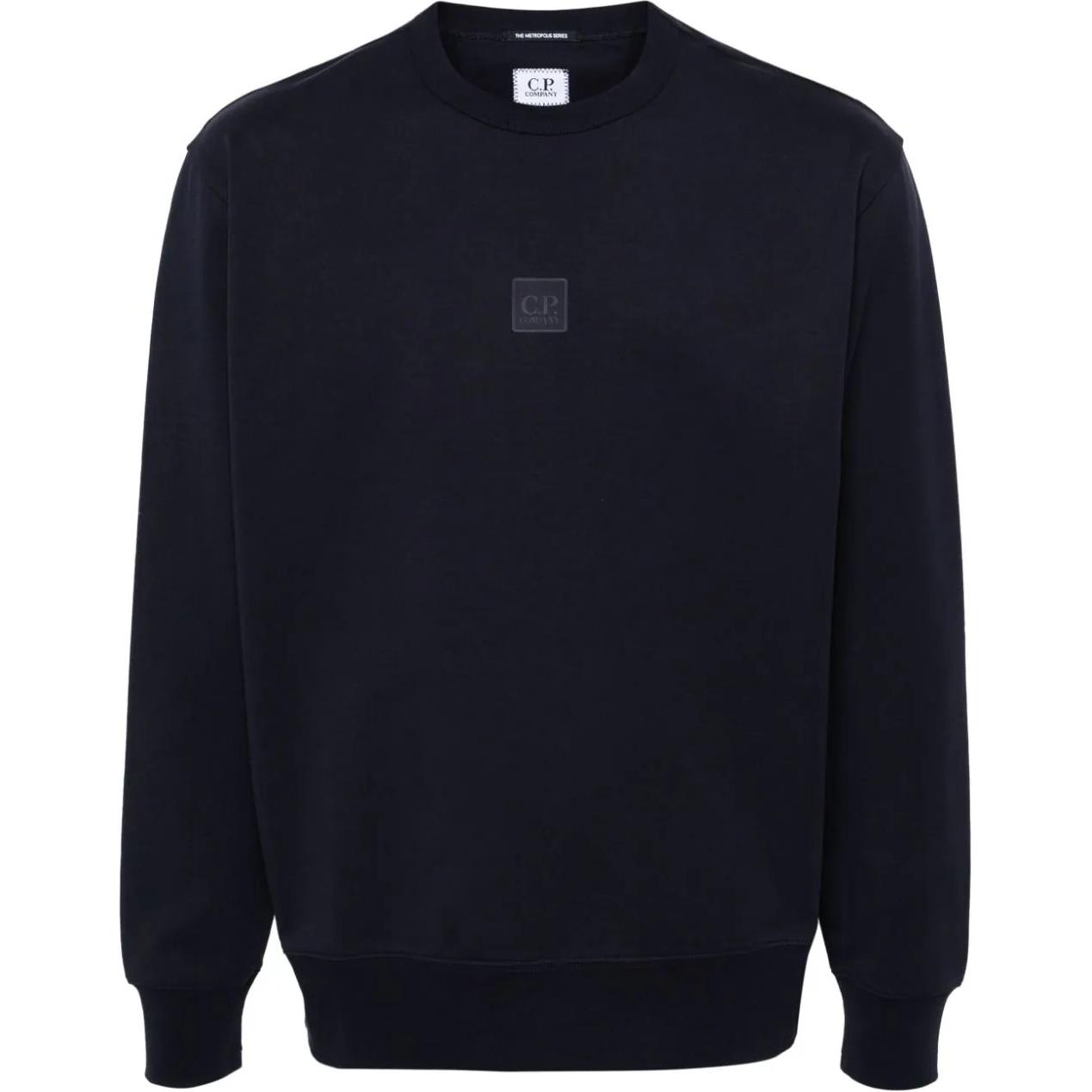 C.P. Company Logo Print Crewneck Long Sleeve Sweatshirt Navy Blue () CLSS032A006452W