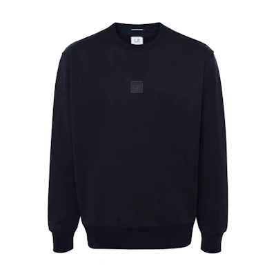 C.P. Company Logo Print Crewneck Long Sleeve Sweatshirt Navy Blue () CLSS032A006452W
