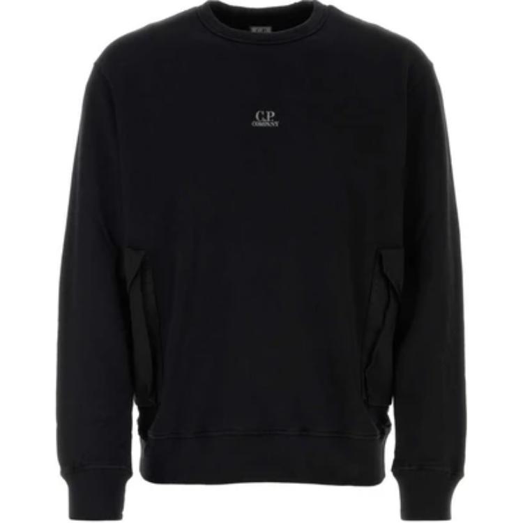 C.P. Company Logo Print Crewneck Sweatshirt Black CMSS248A110039M999