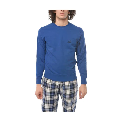C.P. Company Logo Print Crewneck Sweatshirt Blue 12CMSS022B005086W892