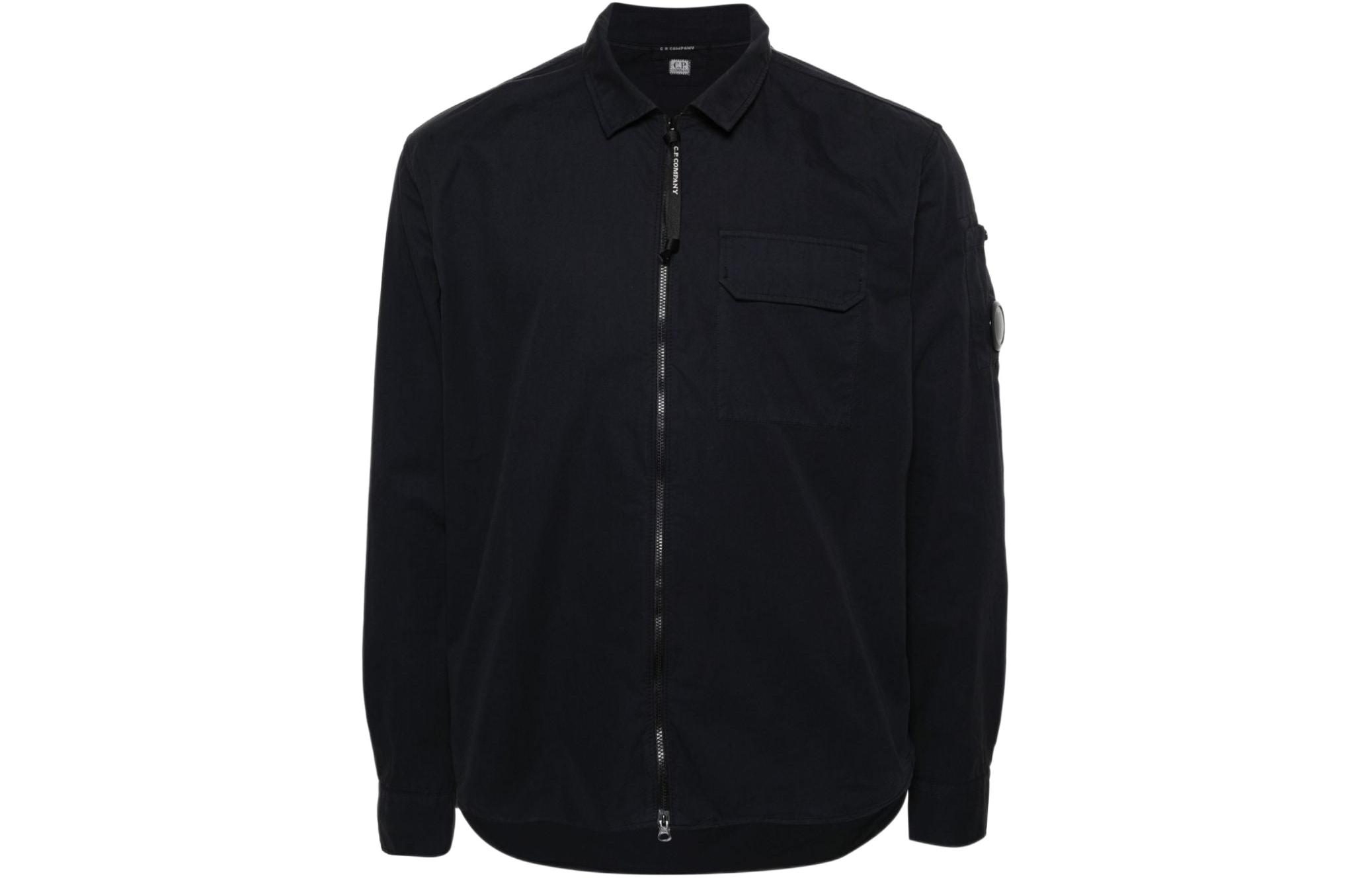 C.P. Company Logo Zip-Up Jacket Black Long Sleeve 16CMSH158A002824G888