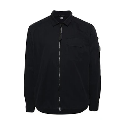 C.P. Company Logo Zip-Up Jacket Black Long Sleeve 16CMSH158A002824G888