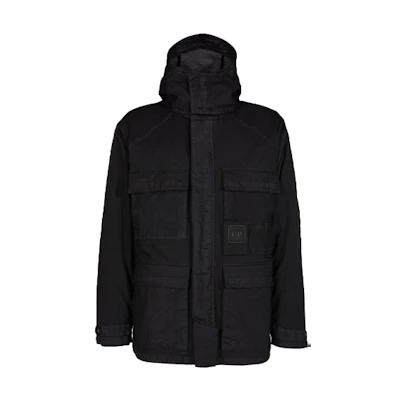 C.P. Company Metropolis CO-TED 4-Pocket Logo Hooded Jacket Black 11CMOW256A006022G-999