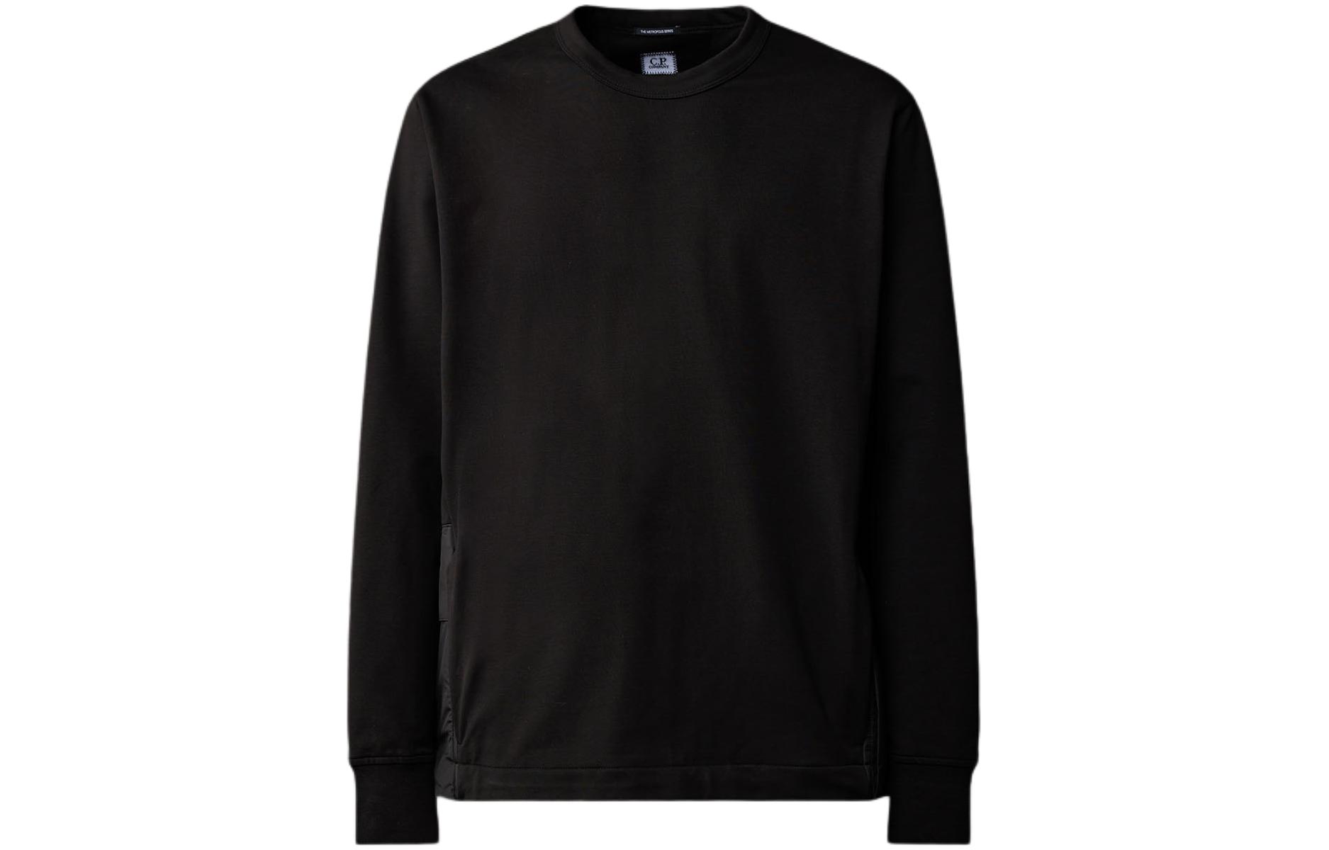 C.P. Company Metropolis Series Black Ribbed Crewneck Sweatshirt 16CLSS013A006452M999