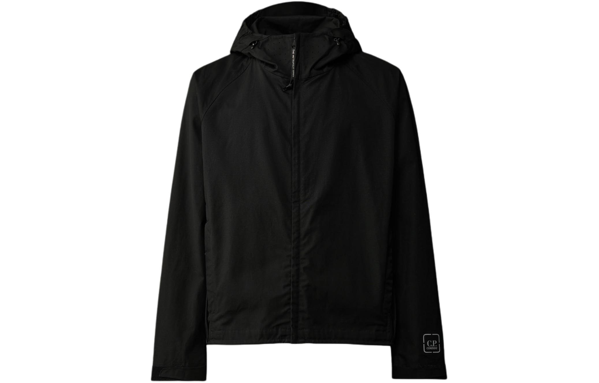 C.P. Company Metropolis Series Black Zipped Hoodie Jacket for Men 16CLOW009A006450A999