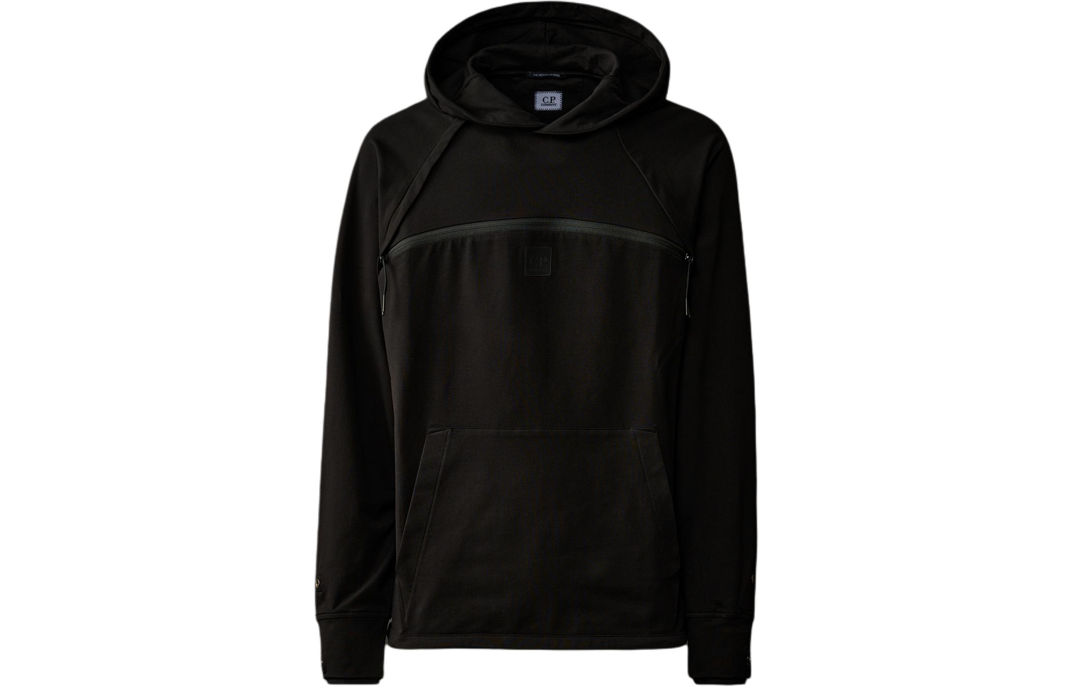 C.P. Company Metropolis Series Stretch Fleece Hoodie Black Pullover CLSS019A006452W999