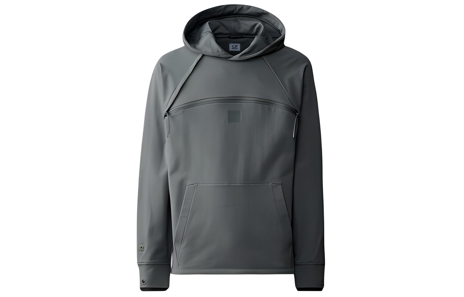 C.P. Company Metropolis Series Stretch Fleece Hoodie Grey Long Sleeve Hoodie 16CLSS019A006452W975