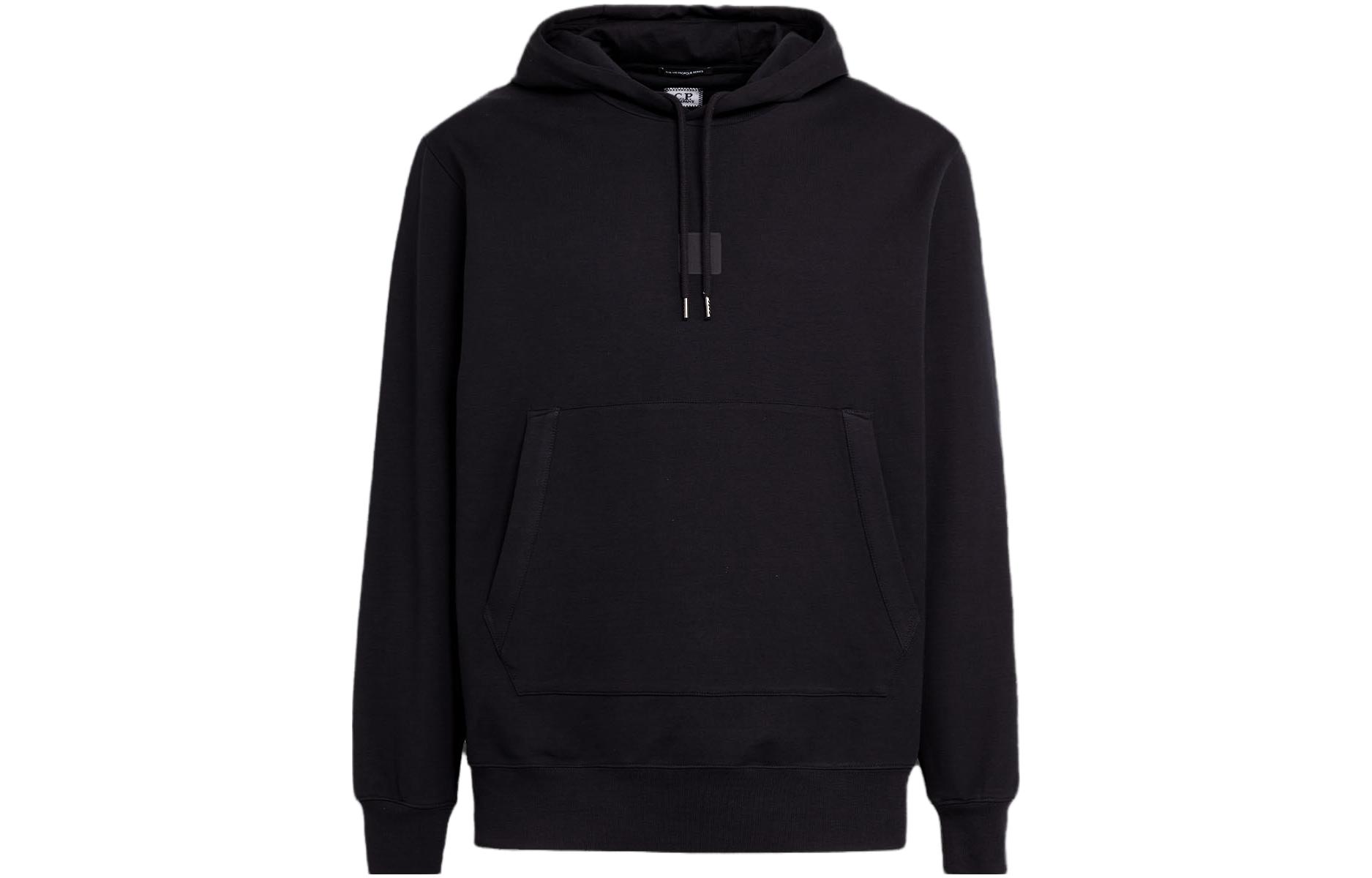 C.P. Company Metropolis Series Stretch Fleece Logo Hoodie Black Pullover 15CLSS366A006452W999